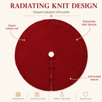 Red Cable Knit Christmas Tree Skirt 24 36 48 Inch, Knitted Tree Collar Cover, Farmhouse Christmas Holiday Home Decor