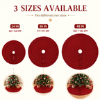 Red Cable Knit Christmas Tree Skirt 24 36 48 Inch, Knitted Tree Collar Cover, Farmhouse Christmas Holiday Home Decor