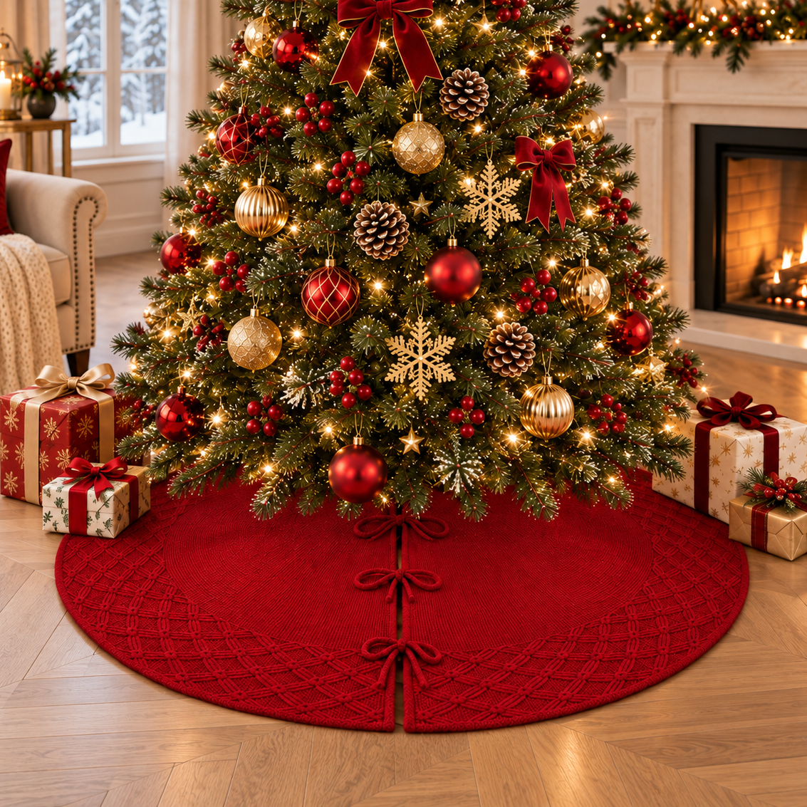 Christmas tree skirt​ | tree skirt​ | Skirts for tree​ | Festive tree skirt​