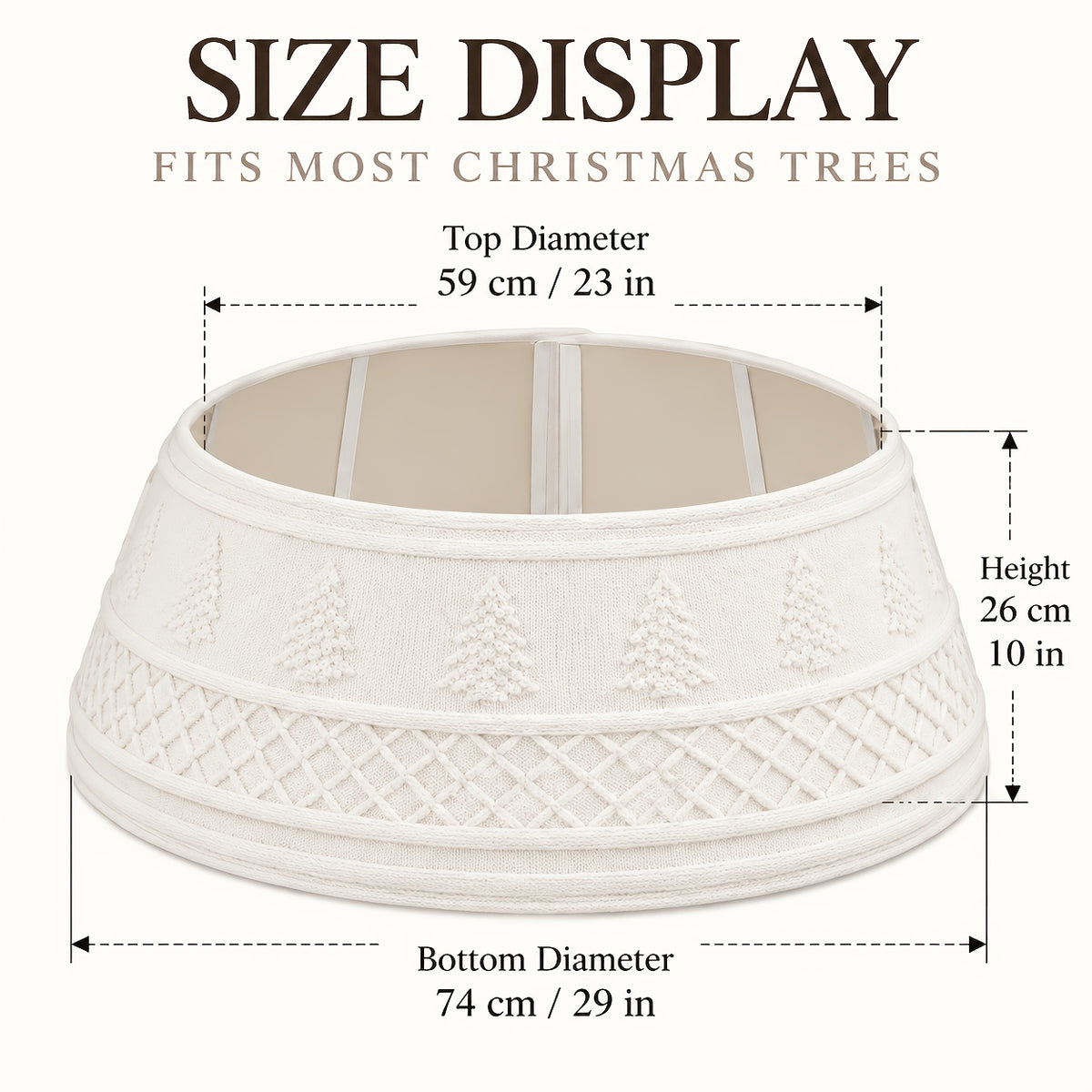 A white knit Christmas tree collar | Tree skirt​ | Christmas tree skirt​ | Tree collar​ | Christmas tree collar​ | Skirts for tree​