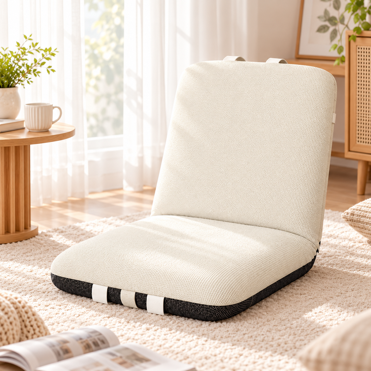 Modern Foldable Floor Chair – Portable Lazy Lounge Chair with Soft Cushion, Space-Saving Foldable Design for Living Room, Bedroom & Small Spaces