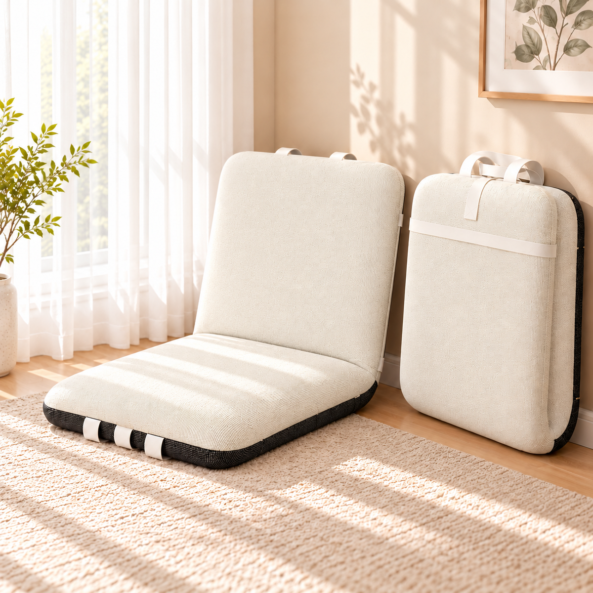 Modern Foldable Floor Chair – Portable Lazy Lounge Chair with Soft Cushion, Space-Saving Foldable Design for Living Room, Bedroom & Small Spaces
