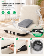 Modern Foldable Floor Chair – Portable Lazy Lounge Chair with Soft Cushion, Space-Saving Foldable Design for Living Room, Bedroom & Small Spaces