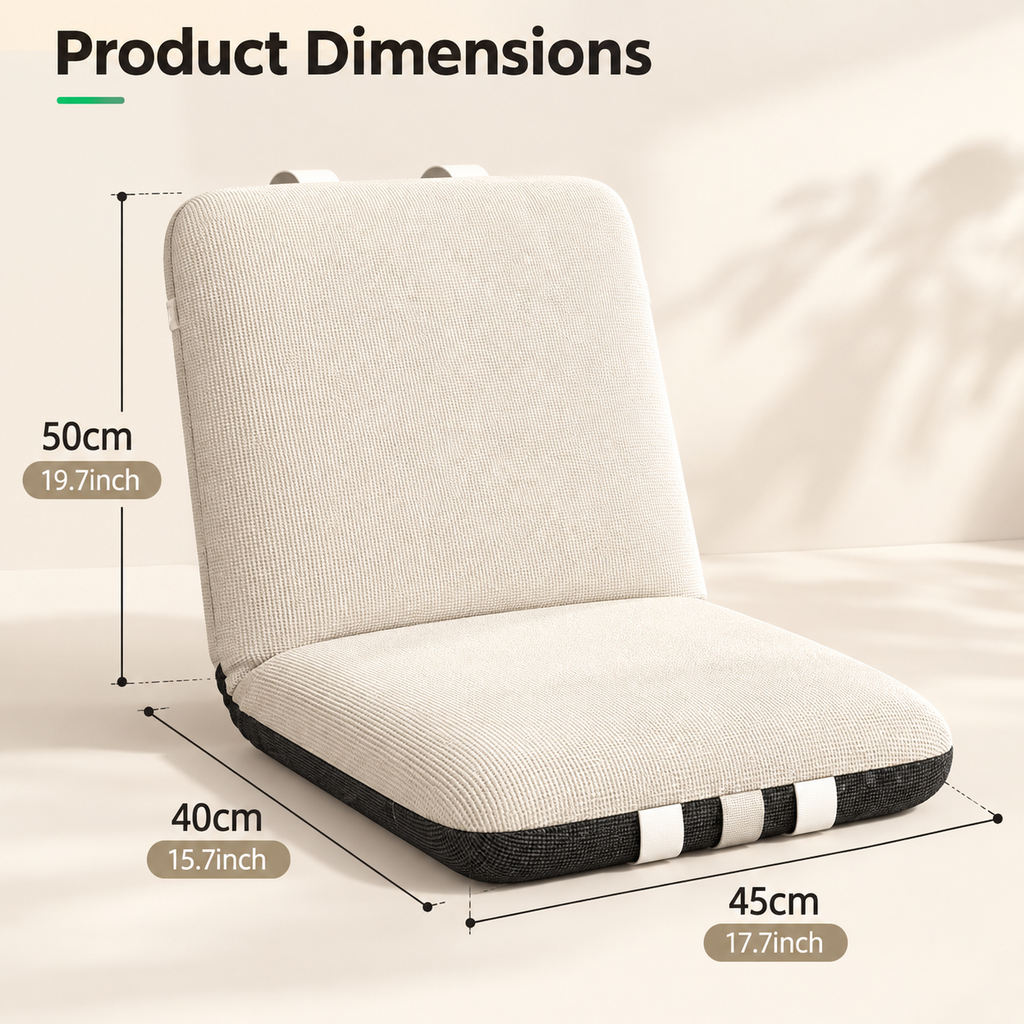Modern Foldable Floor Chair – Portable Lazy Lounge Chair with Soft Cushion, Space-Saving Foldable Design for Living Room, Bedroom & Small Spaces