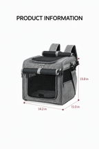 Gray pet bicycle carrier dimensions 14.2 by 11 by 13.8 inches